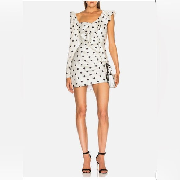 Self-Portrait Cream and Black Star Midi Dress - Picture 6 of 13